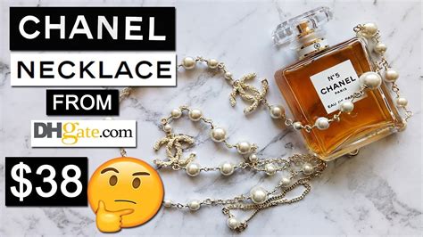 dhgate chanel necklace|chanel knockoff pearl necklace.